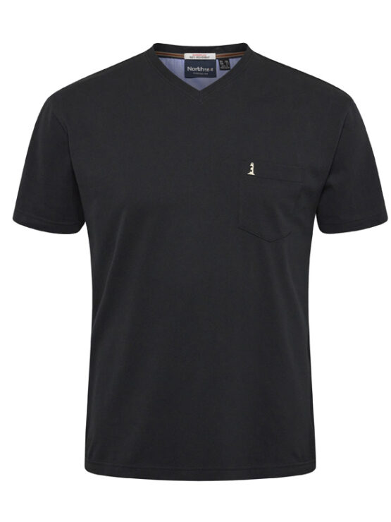 North 56`4 V-Hals T-Shirt (Sort)