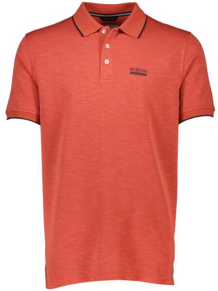Bison Micro Polo T-Shirt (Burnt Red)