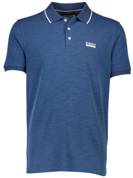 Bison Micro Polo T-Shirt (Deep Navy)