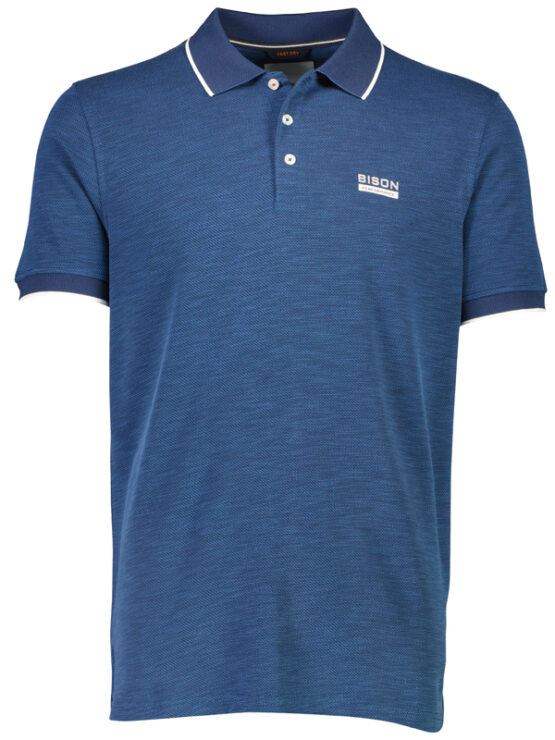 Bison Micro Polo T-Shirt (Deep Navy)