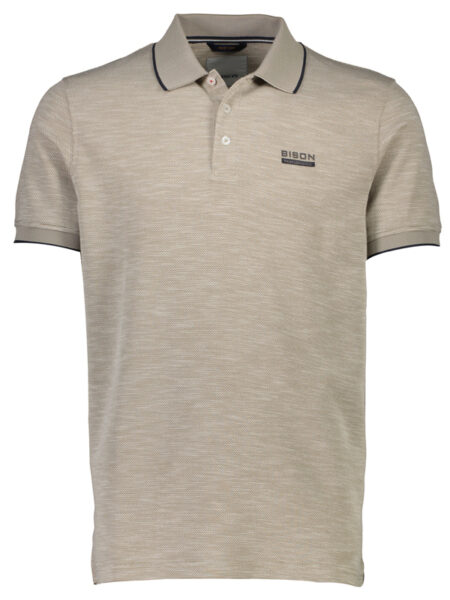 Bison Micro Polo T-Shirt (Dk Sand)