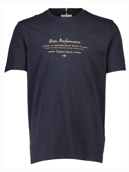Bison Print T-Shirt (Navy)