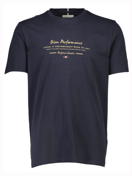 Bison Print T-Shirt (Navy)