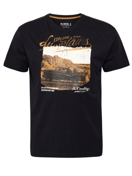 Mountains Print T-Shirt (Sort)