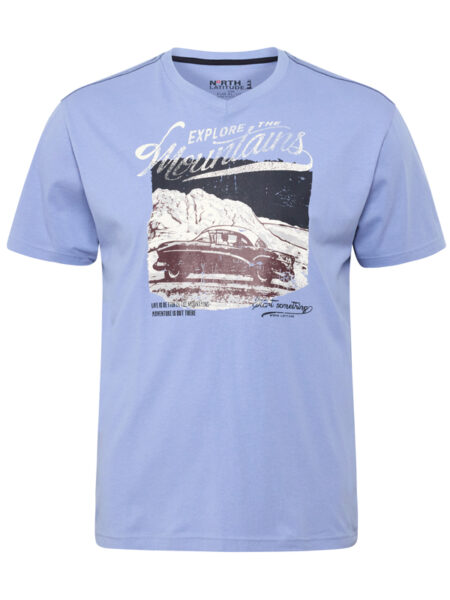 Mountains Print T-Shirt (Blue)